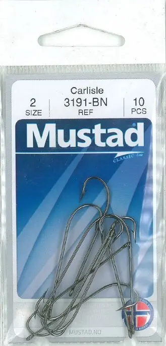 Mustad Carlisle Bait Hook Black | Size 2 | 10 Pack_2488