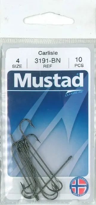 Mustad Carlisle Bait Hook Black | Size 4 | 10 Pack_2489