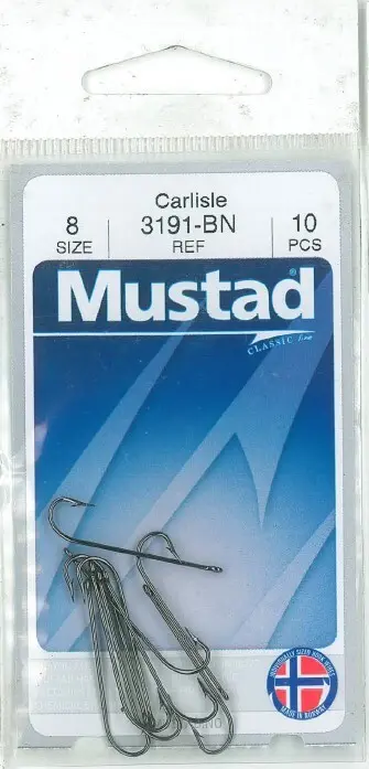 Mustad Carlisle Bait Hook Black | Size 8 | 10 Pack_2491