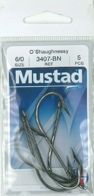 Mustad - Mustad O'Shaughnessy Live Bait Hook Black | Size 6/0 | 5 Pack