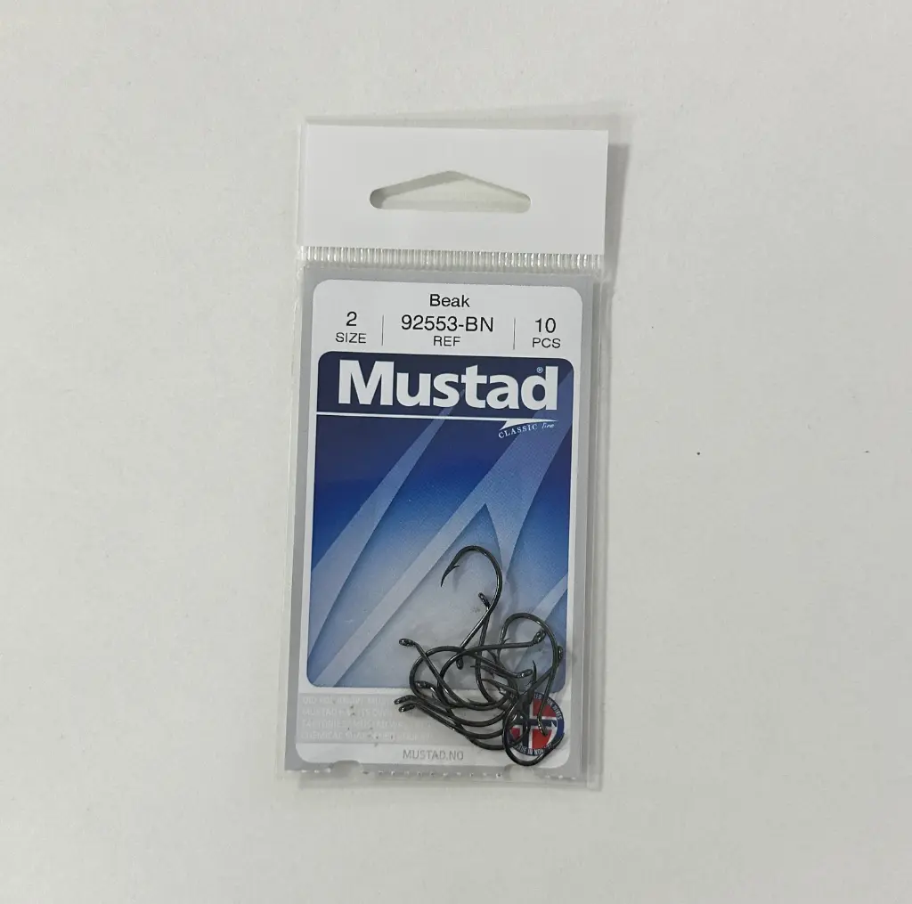 Mustad Beak Suicide Hook Black | Size 2 | 10 Pack_2499