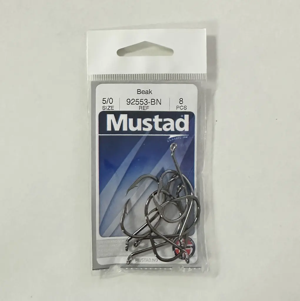 Mustad Beak Suicide Hook Black | Size 5/0 | 8 Pack_2500