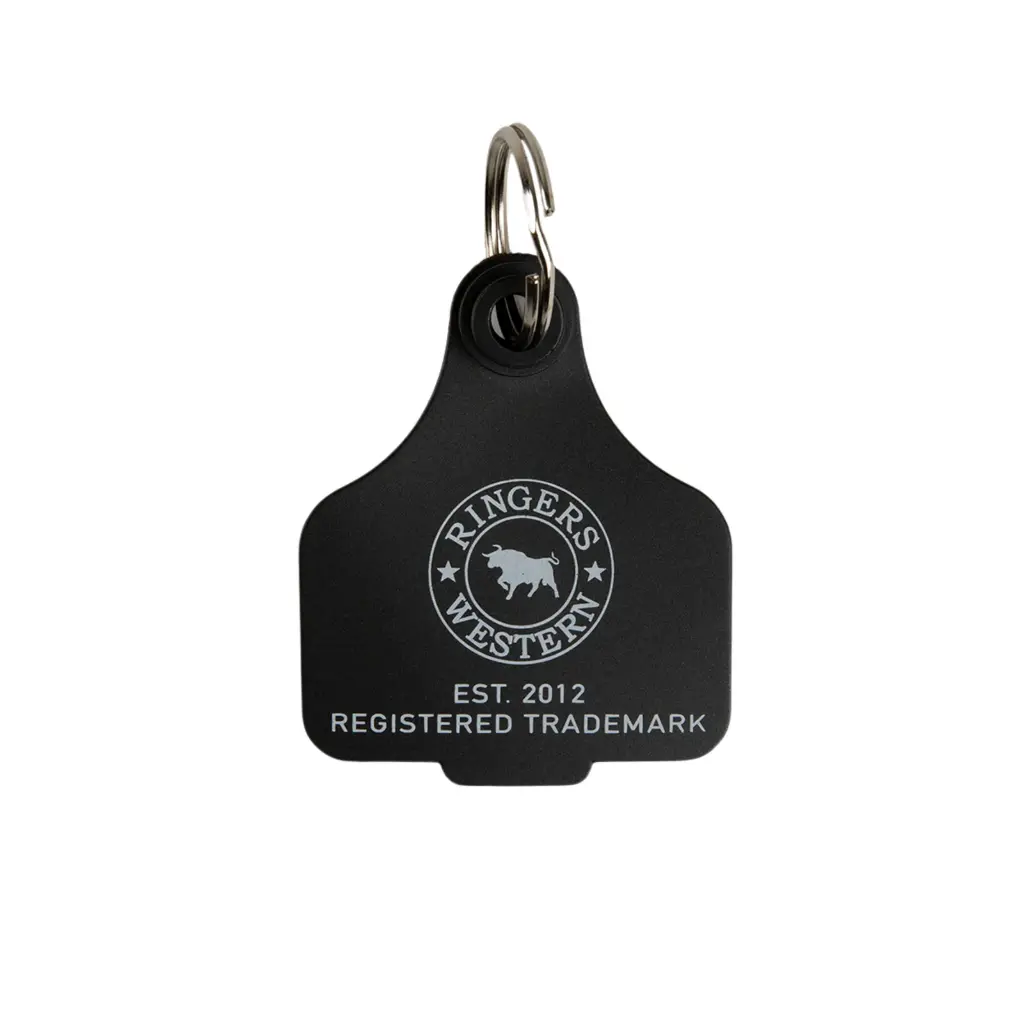 Ringers Western - Ringers Western Cattle Tag Keyring Black/White