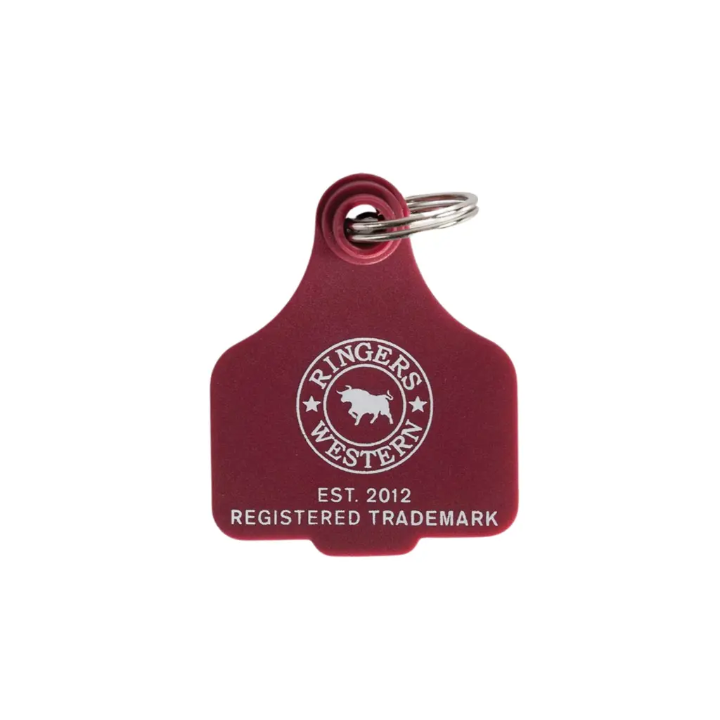 Ringers Western - Ringers Western Cattle Tag Keyring Burgundy
