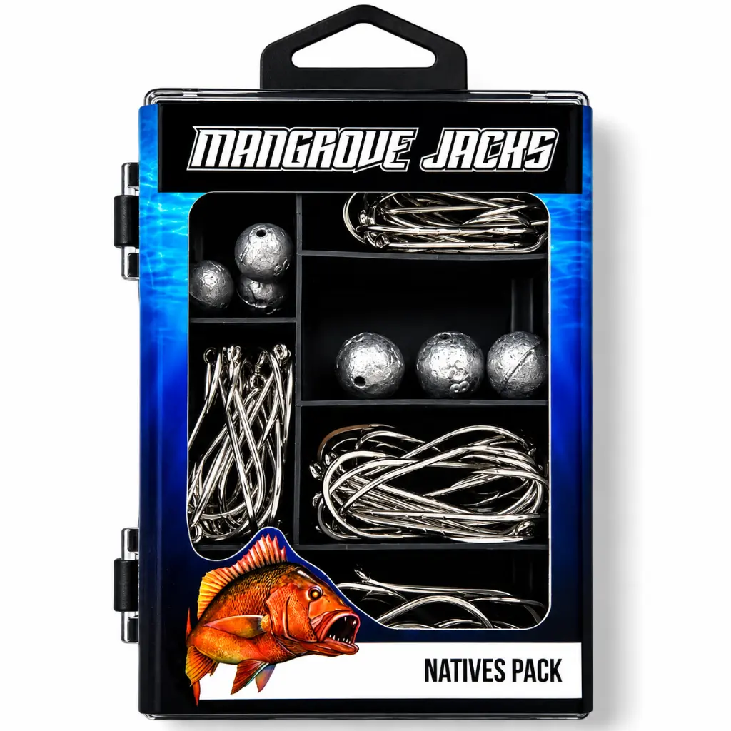 Mangrove Jacks - Mangrove Jacks Natives Fishing Pack | Hooks, Sinkers, and Tackle Box for Native Australian Fish