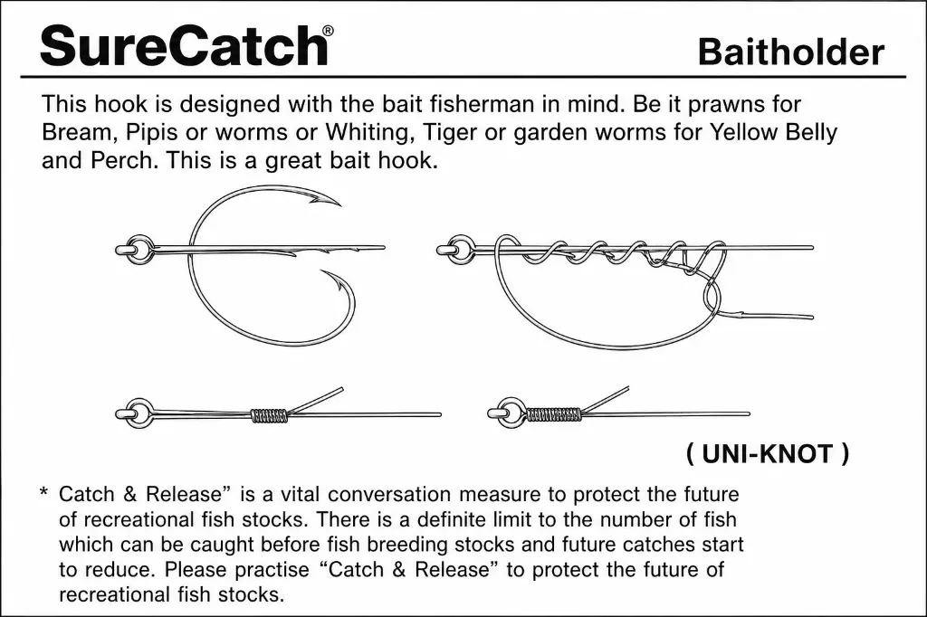 SureCatch - SureCatch Baitholder Nickel Hooks | Size 1 | 12 Pack