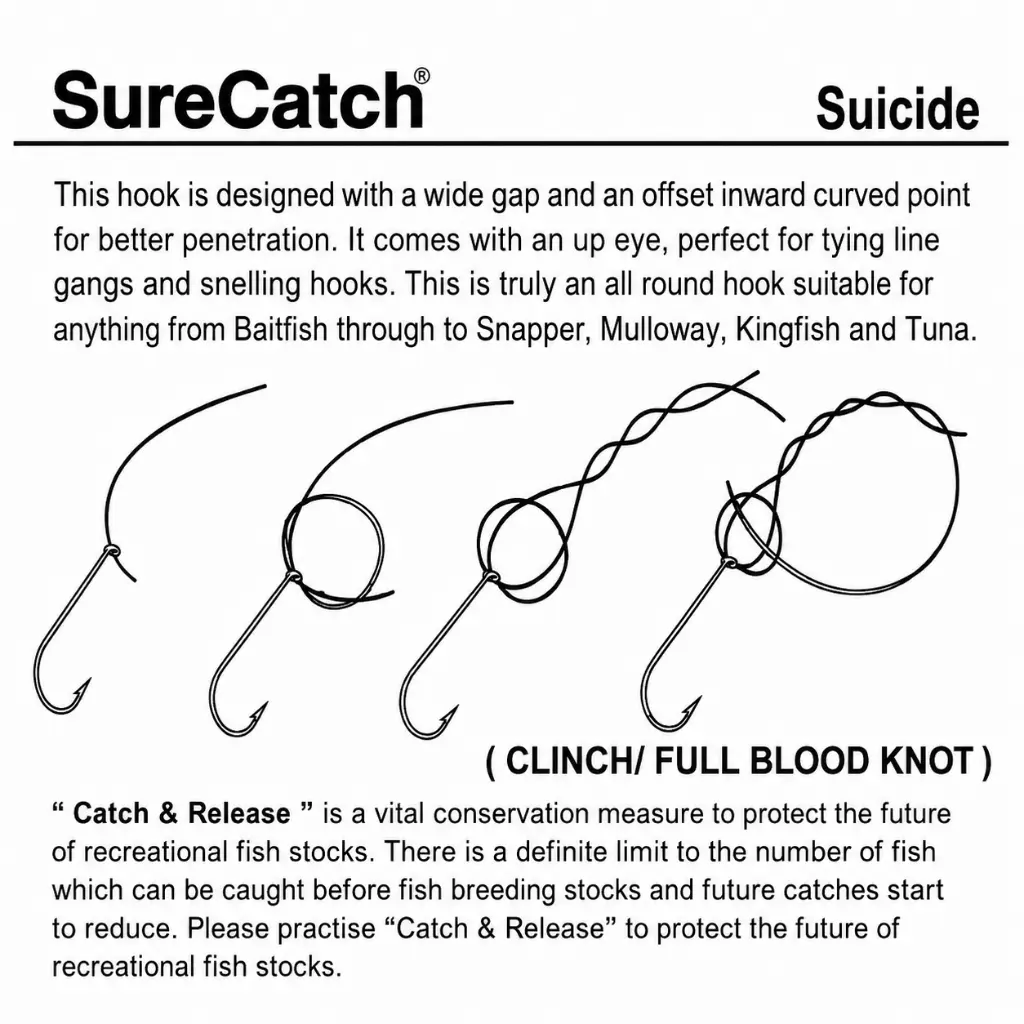 SureCatch - SureCatch Suicide Nickel Hooks | Size 7/0 | 4 Pack