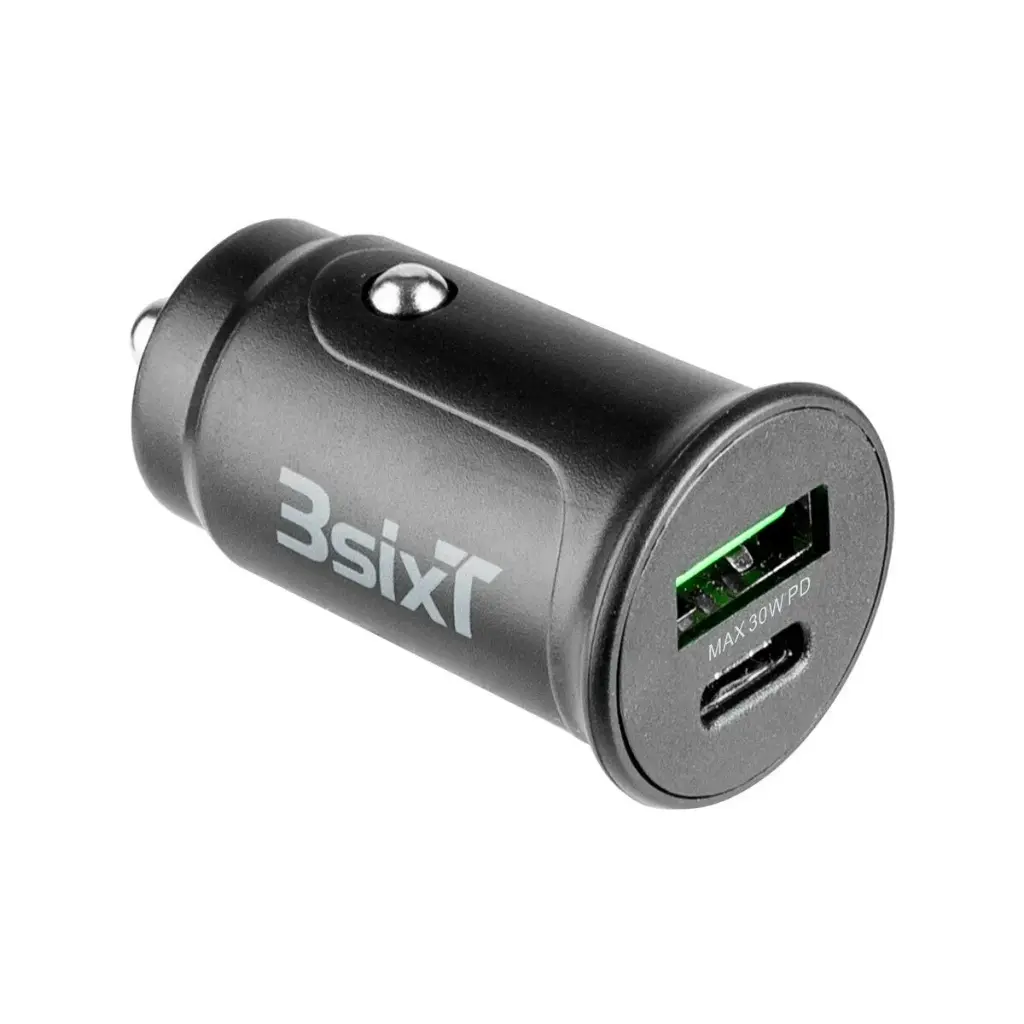 3SIXT - 3SIXT Car Charger USB-C + USB-A | Black | 30W
