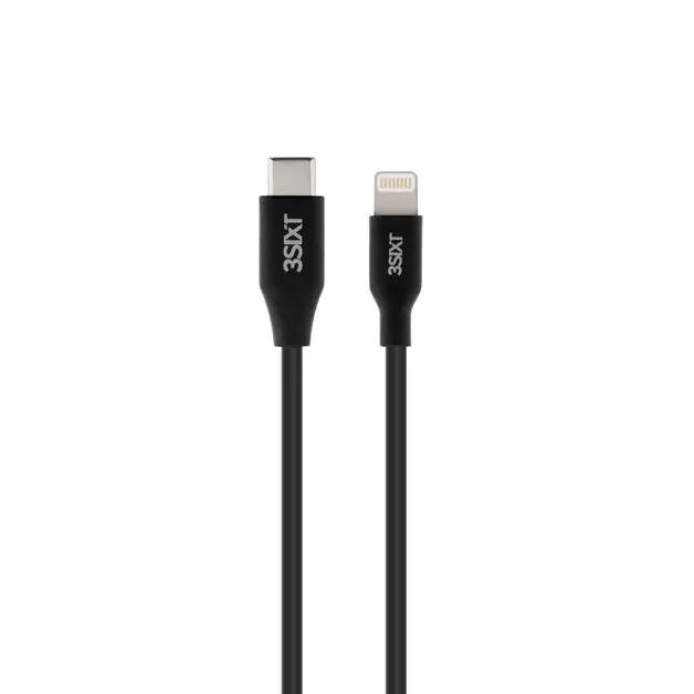 3SIXT - 3SIXT Charge & Sync Cable USB-C to Lightning | Black | 2m
