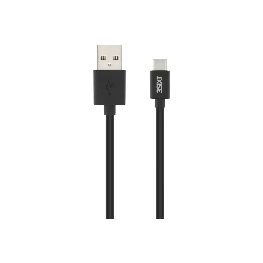 3SIXT - 3SIXT Charge & Sync Cable with USB-C Connector | Black | 1m