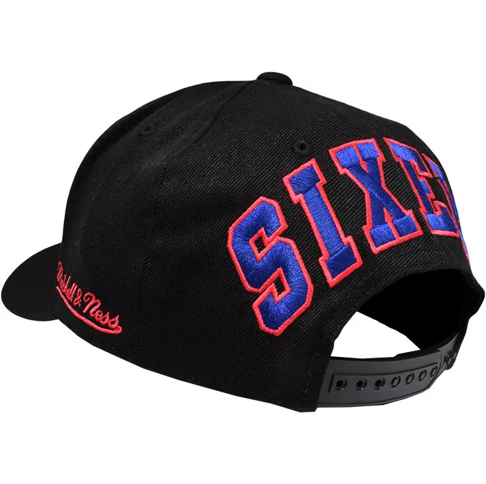 Mitchell & Ness - Mitchell & Ness BA19068 Philadelphia 76ers Black Drop Back Pinch Panel Flex 110 OS