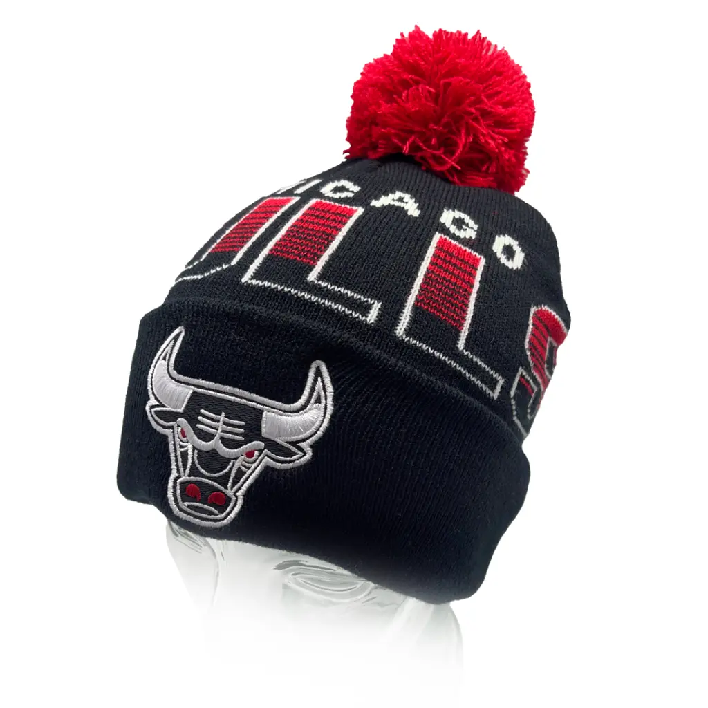 Mitchell & Ness - Mitchell & Ness Chicago Bulls NBA Script Burst Knit Black OSFM MNCG23069