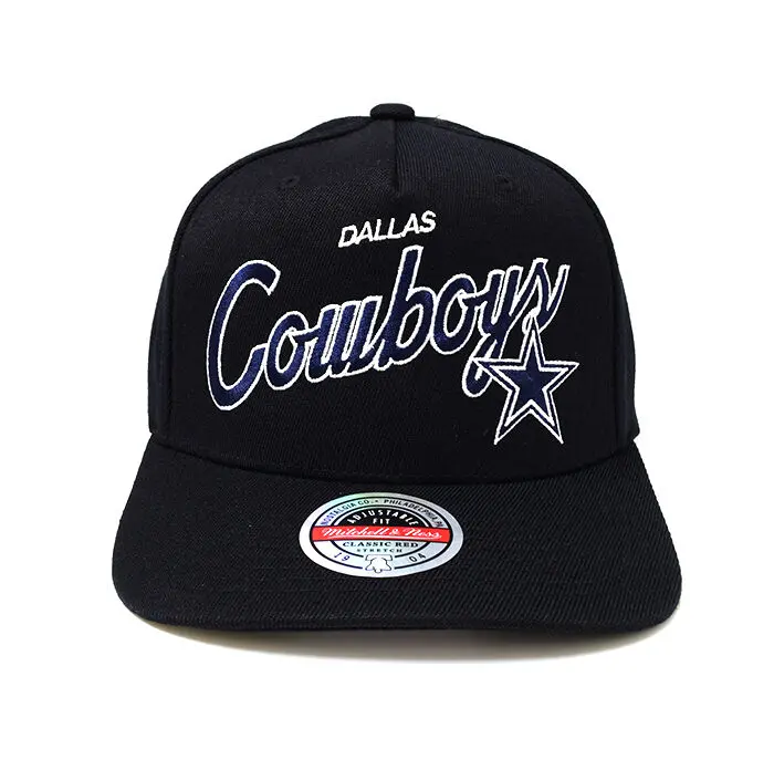 Mitchell & Ness - Mitchell & Ness Dallas Cowboys NFL Classic Script Black OSFM MNDC11114