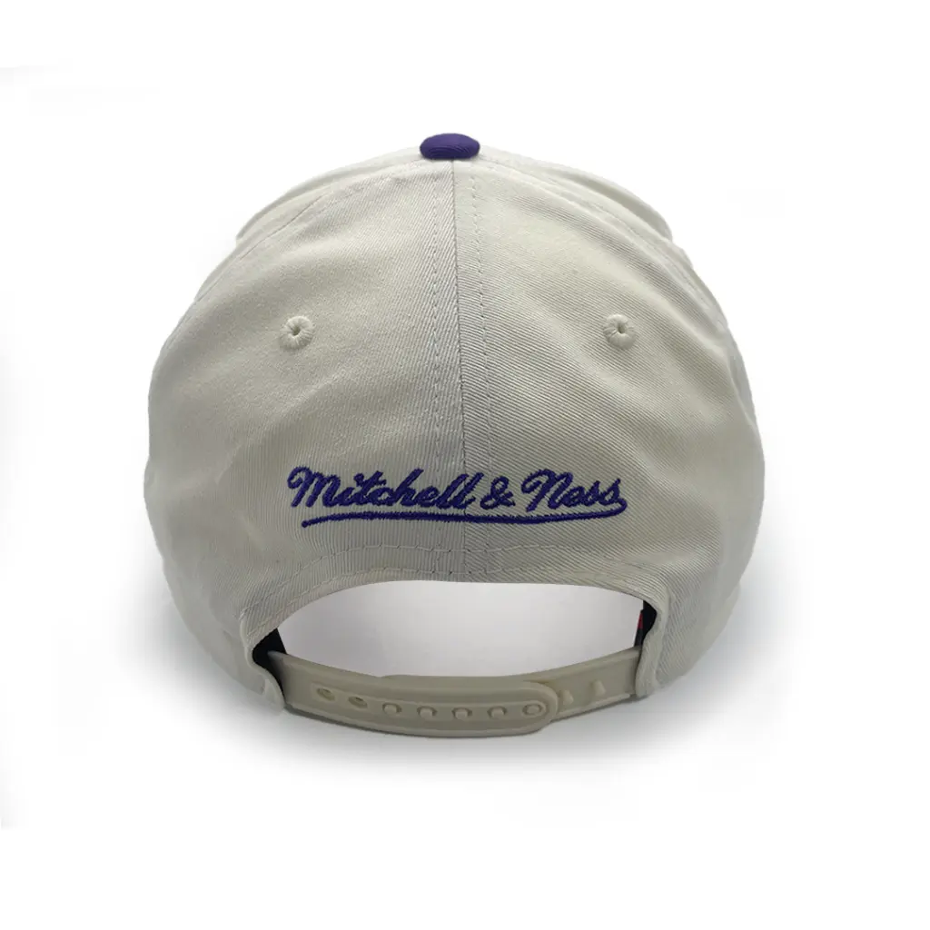 Mitchell & Ness - Mitchell & Ness Los Angeles Lakers Pro Crown Pinch Team Colour White Cream/Purple OSFM