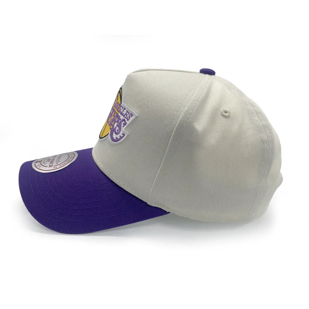 Mitchell & Ness Los Angeles Lakers Pro Crown Pinch Team Colour White Cream/Purple OSFM_5648