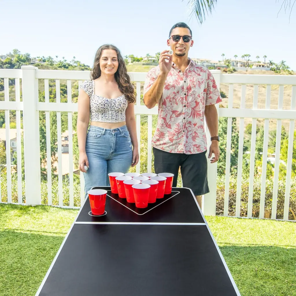 Beer Pong Table | 8ft Aluminium | Black_571