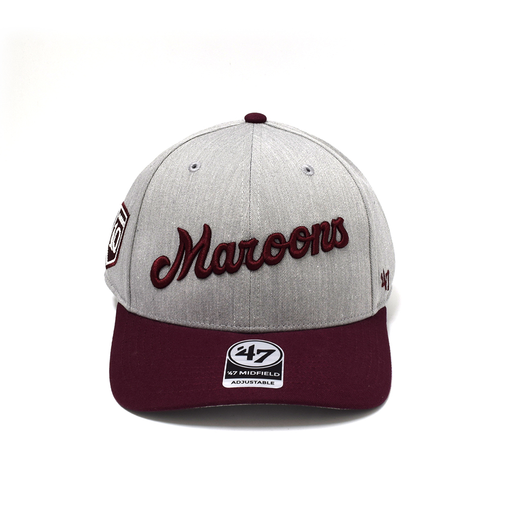 47 Brand - 47 Brand QLD Maroons State Of Origin Midfield Grey OSFM XZ-FLOUT32KHP-GYA