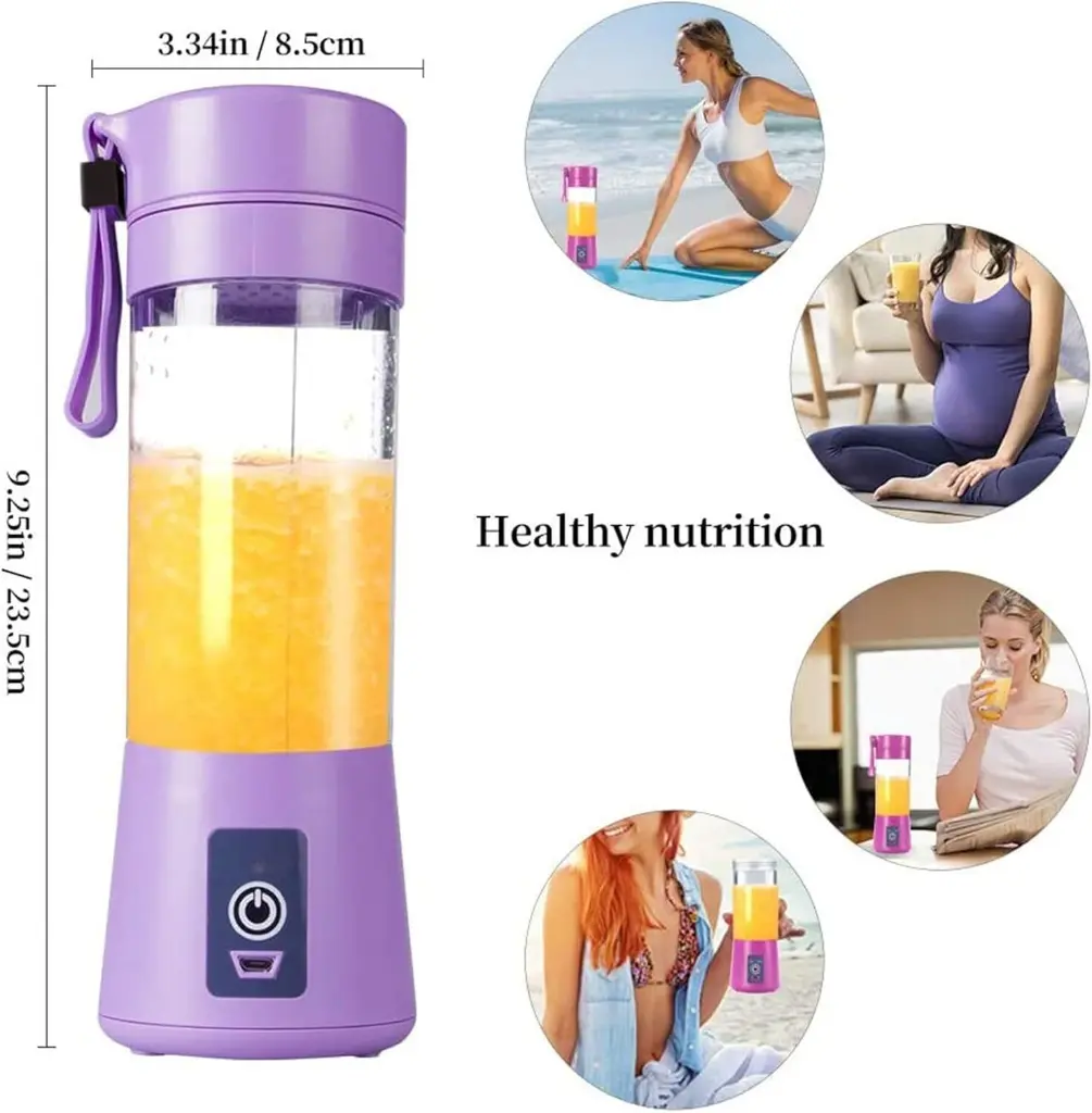 What You Need - Juice Blender - 6 Blades, 380ml,USB Rechargeable 