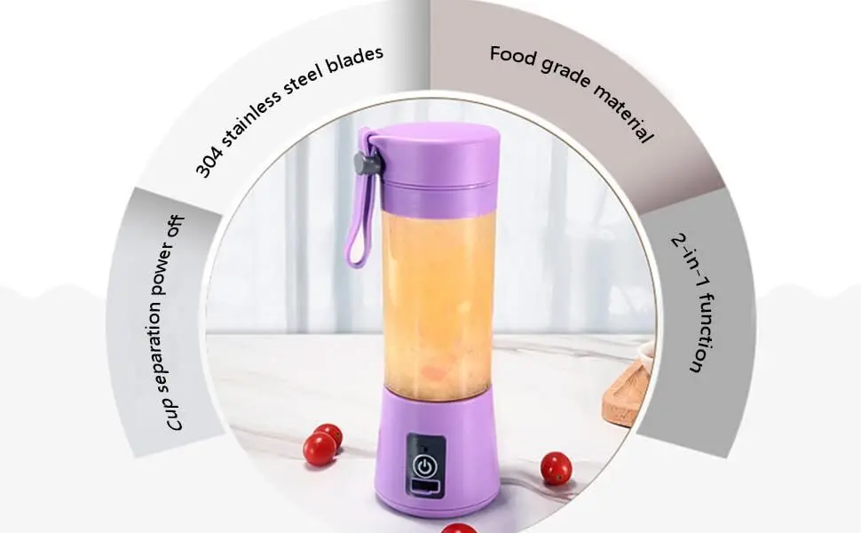 What You Need - Juice Blender - 6 Blades, 380ml,USB Rechargeable 