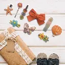 Kids Hair Clips Orange Shell (9 pcs)_772