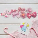 What You Need - Kids Hair Clips Pink Bows (10 pcs)