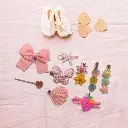 Kids Hair Clips Pink Stars (9 pcs)_777