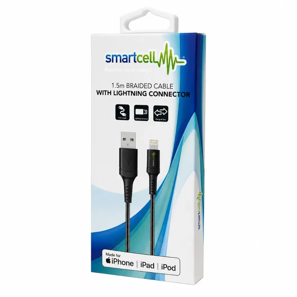 Smartcell MFI Braided Lightning Cable | 1.5m