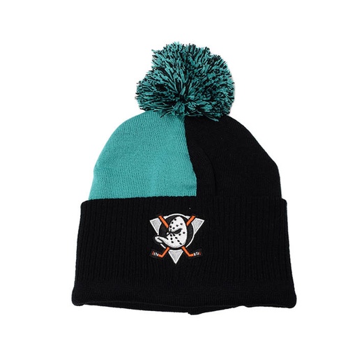 [9353380420625] Mitchell & Ness Anaheim Ducks NHL Beanie Duo Colour Black/Teal OSFM MJAN0360