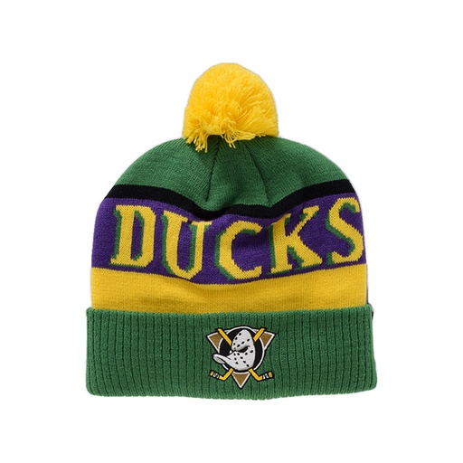 [9353380479630] Mitchell & Ness Anaheim Ducks NHL Beanie Throwback Boble Green OSFM MJAN0600