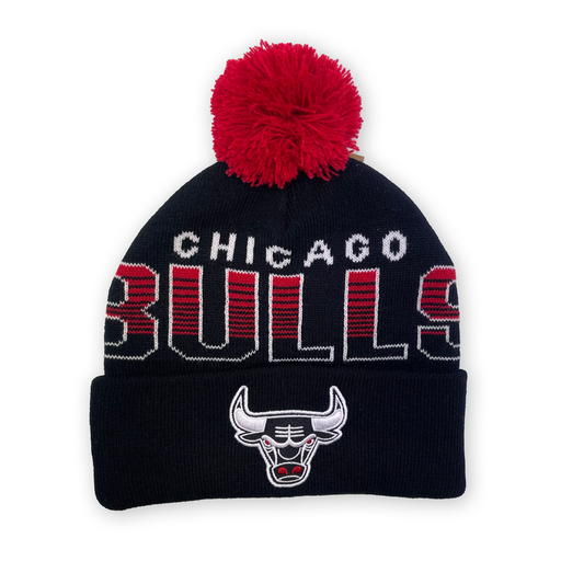 [197932533802] Mitchell & Ness Chicago Bulls NBA Script Burst Knit Black OSFM MNCG23069