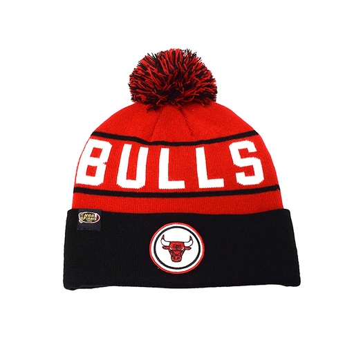 [196294291276] Mitchell & Ness Chicago Bulls NBA Team Pom Beanie Red OSFM MNCG20244