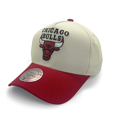 [198733977727] Mitchell & Ness Chicago Bulls Pro Crown Pinch Team Colour White Cream/Red OSFM