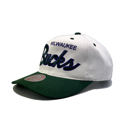 [196945239121] Mitchell & Ness Deadstock Milwaukee Bucks Team Script NBA Off White OSFM MNMB22355