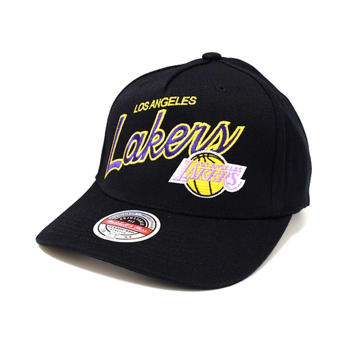 [196294560310] Mitchell & Ness Los Angeles Lakers NBA Classic Script Black OSFM MNLL11114
