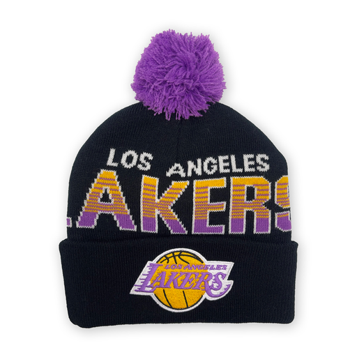 [197932533833] Mitchell & Ness Los Angeles Lakers NBA Script Burst Knit Black OSFM MNLL23069