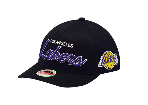 [195563840825] Mitchell & Ness Los Angeles Lakers NBA Team Script Black OSFM MNLL3281