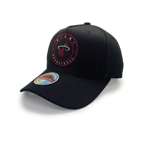 [197932659861] Mitchell & Ness Miami Heat NBA Circle Patch Black OSFM MNMH23147