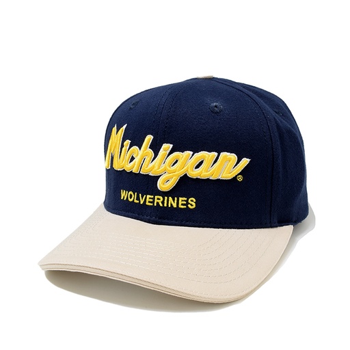 [9353380421981] Mitchell & Ness Michigan Wolverines NCAA State Script Blue/Clay OSFM NCUM0060