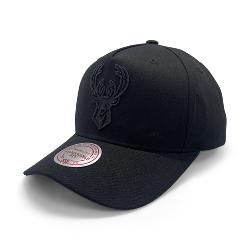 [197932519660] Mitchell & Ness Milwaukee Bucks MVP Team Logo Black OSFM