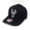 Mitchell & Ness Milwaukee Bucks NBA Blk+Wht Tm Logo Redline Black OSFM MNMB20106
