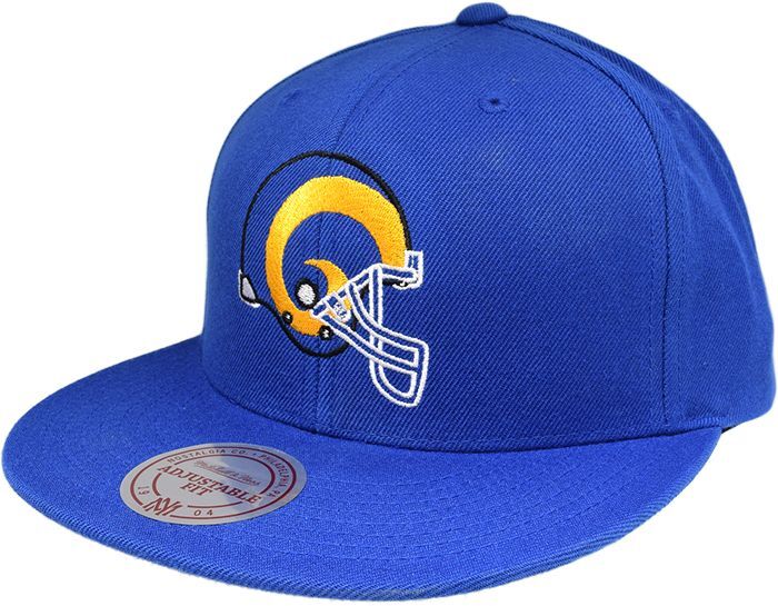 Mitchell & Ness MO18668 LA Rams Royal Flat Embroided Front Logo 