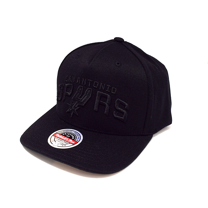 Mitchell & Ness San Antonio Spurs NBA Blk+Blk Tm Logo Redline Black OSFM MNSS20105