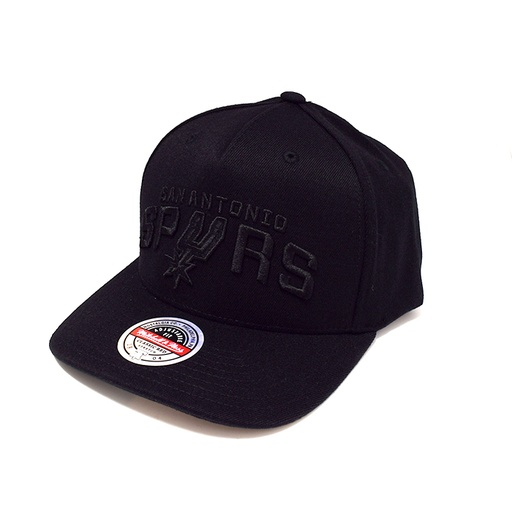 [195563006887] Mitchell & Ness San Antonio Spurs NBA Blk+Blk Tm Logo Redline Black OSFM MNSS20105