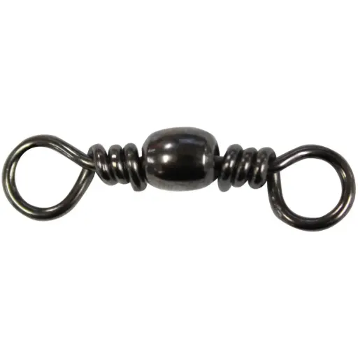 [23534000698] Mustad Barrel Swivel Black | Size 12 | 36lb-16kg | 10 Pack