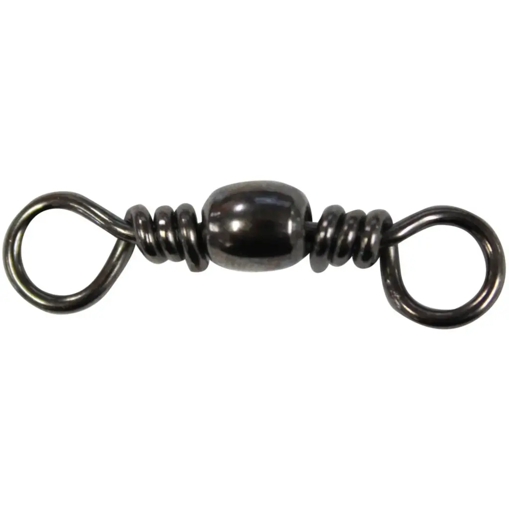 Mustad Barrel Swivel Black | Size 14 | 22lb-10kg | 10 Pack