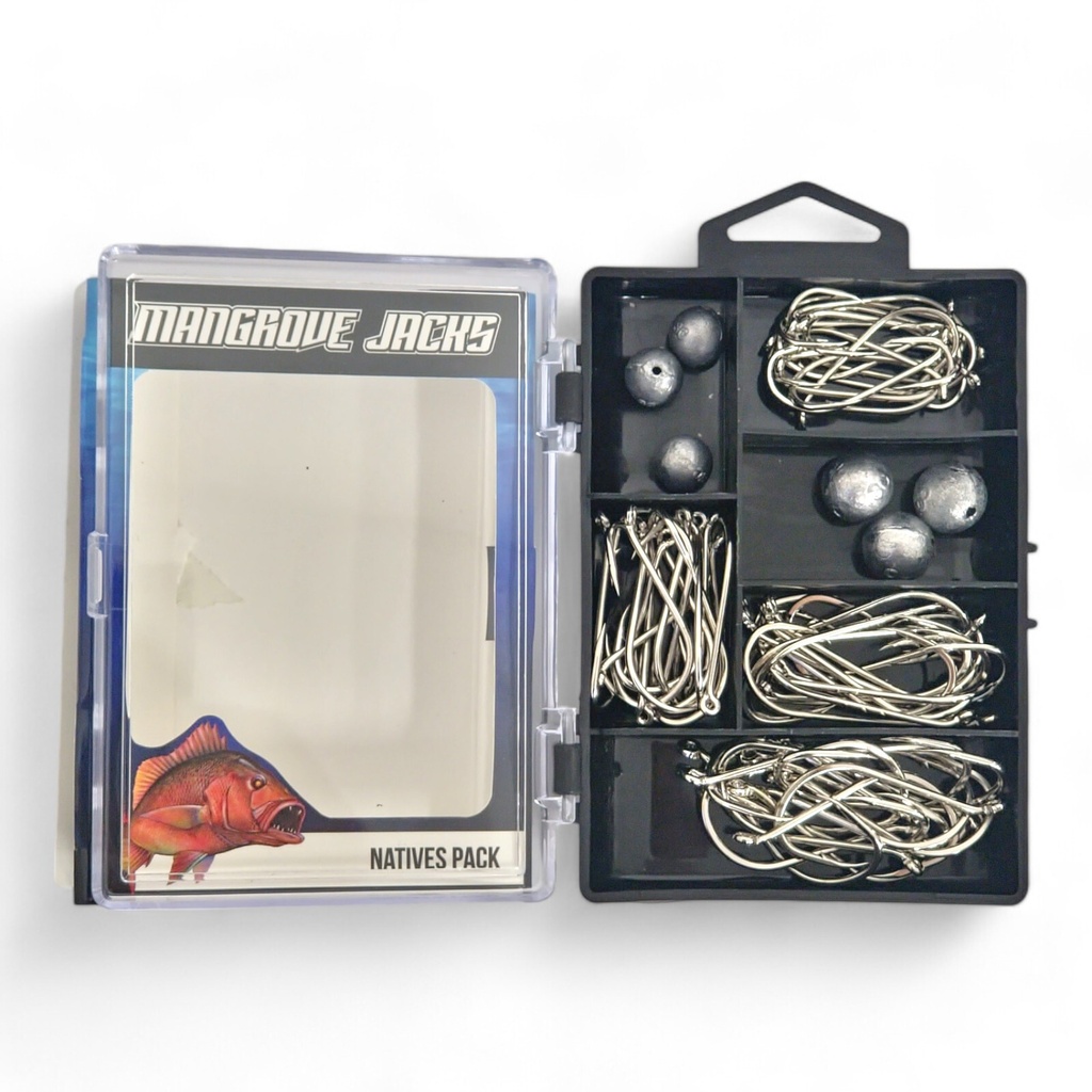 Mangrove Jacks Natives Fishing Pack | Hooks, Sinkers, and Tackle Box for Native Australian Fish