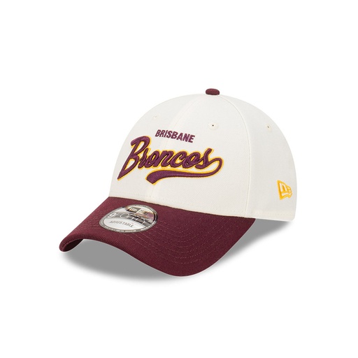 [198357387292] New Era Brisbane Broncos 9Forty Two Tone Script Beige OSFM