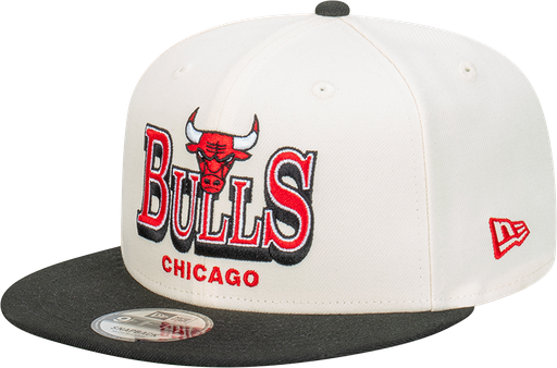 [198357846423] New Era Chicago Bulls 9Fifty Stack Script Chrome White OSFM