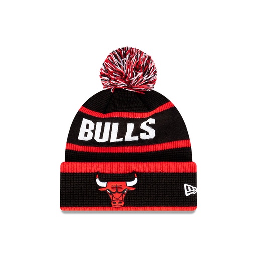 [196313859746] New Era Chicago Bulls Knit Medium Beanie Spellout Waffle Team Colours OSFM