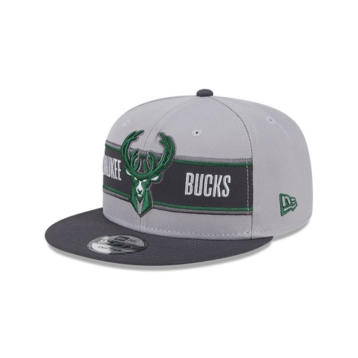 [197883890702] New Era Milwaukee Bucks 9Fifty Draft 2024 Graphite OSFM
